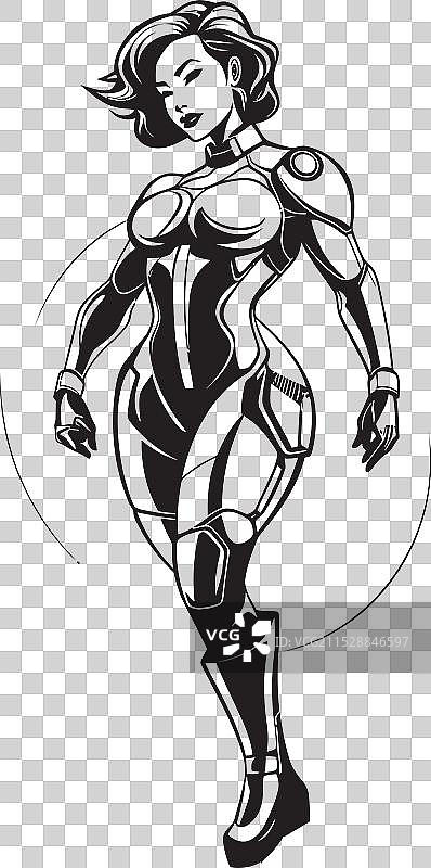 宇宙十字军科幻女英雄标志设计图片素材