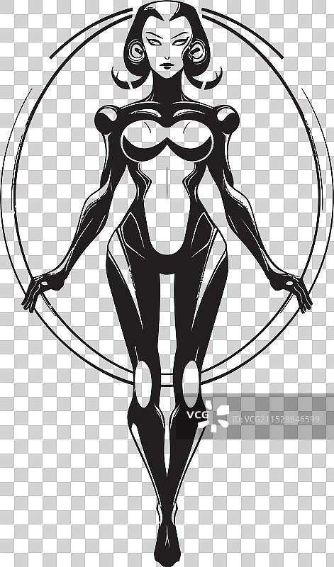 银河守护者未来派女性超级英雄图片素材