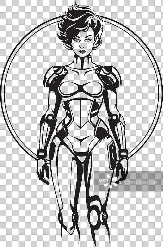 银河守护者未来派女性超级英雄图片素材