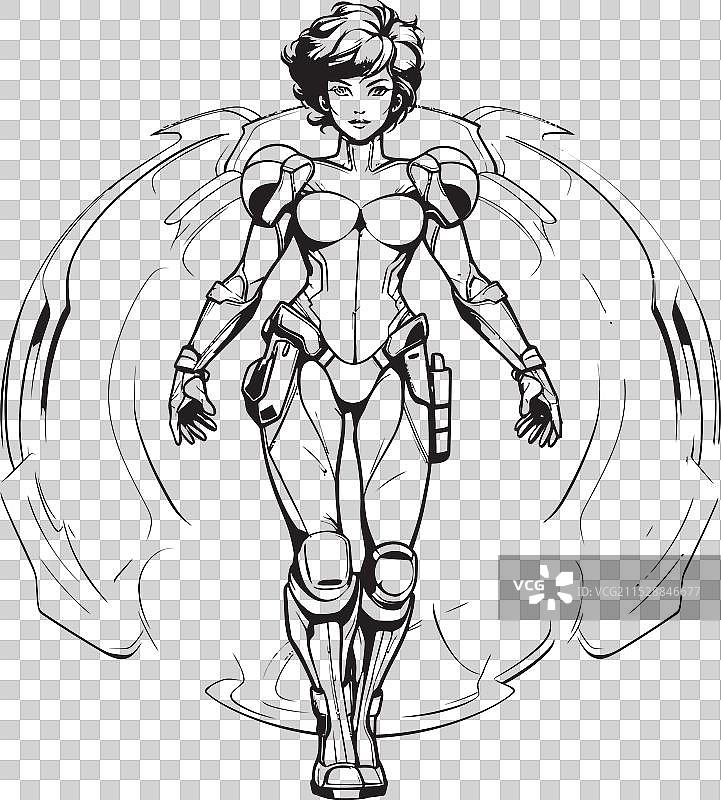 未来科技女武神超级英雄图片素材