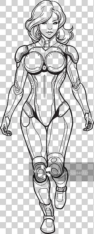 银河守护者未来派女性超级英雄图片素材