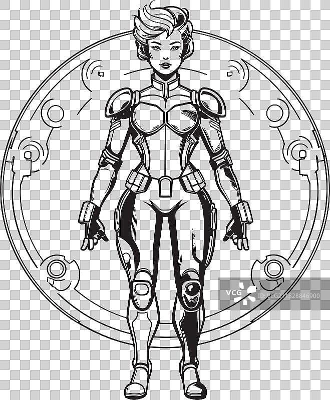 未来科技女武神超级英雄图片素材