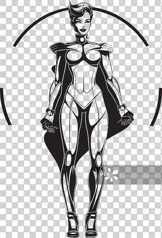 宇宙十字军科幻女英雄标志设计图片素材