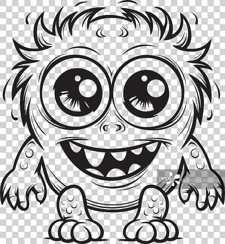 古怪的困境图形与奇幻怪兽图片素材