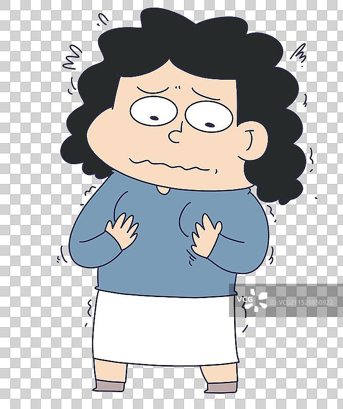 胸部疼痛的女性图片素材