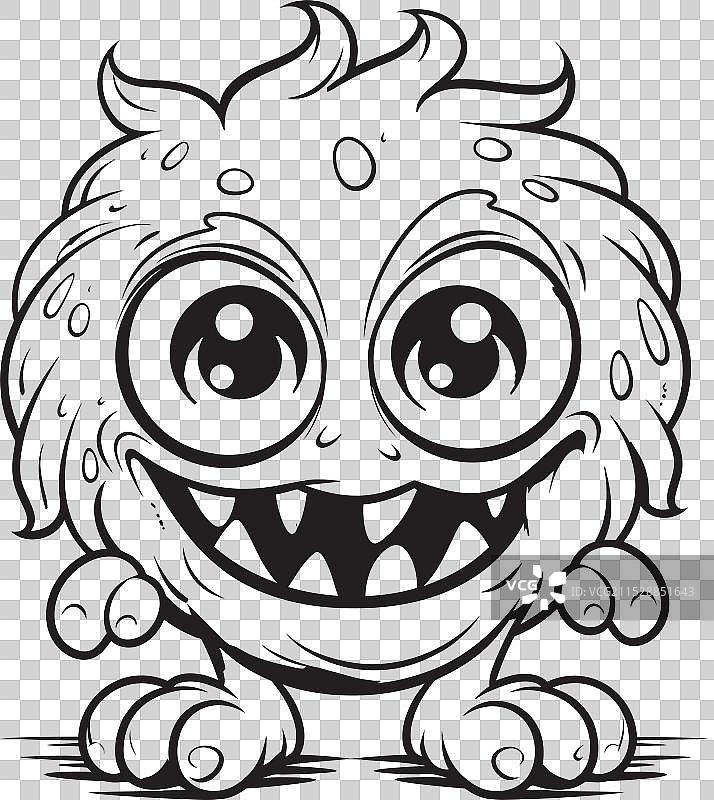 怪异幻想涂色页带来恐怖感图片素材