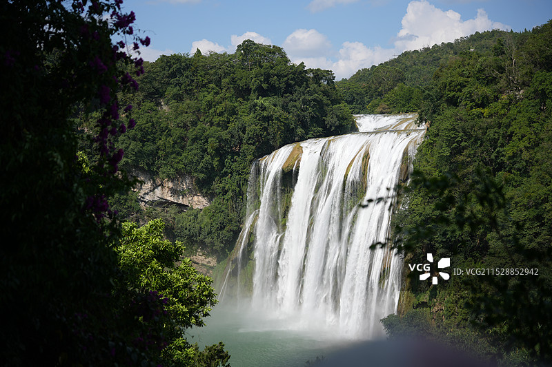 黄果树瀑布的高角度视图图片素材