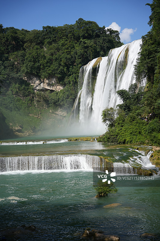 黄果树瀑布的高角度视图图片素材