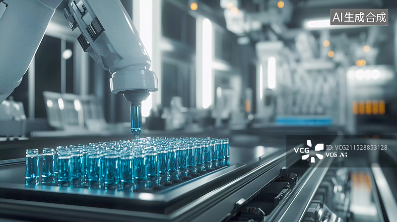 【AI数字艺术】疫苗智能生产线图片素材