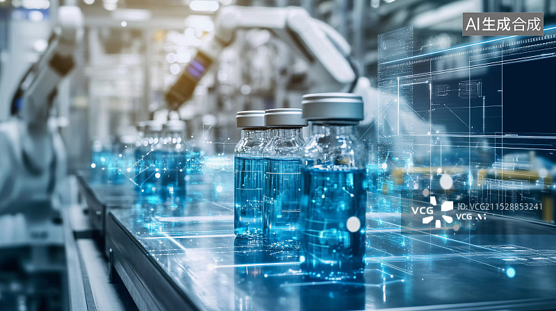 【AI数字艺术】疫苗智能生产线图片素材