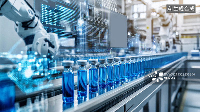 【AI数字艺术】疫苗智能生产线图片素材