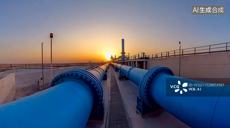 【AI数字艺术】工厂炼油石油运输管道图片素材