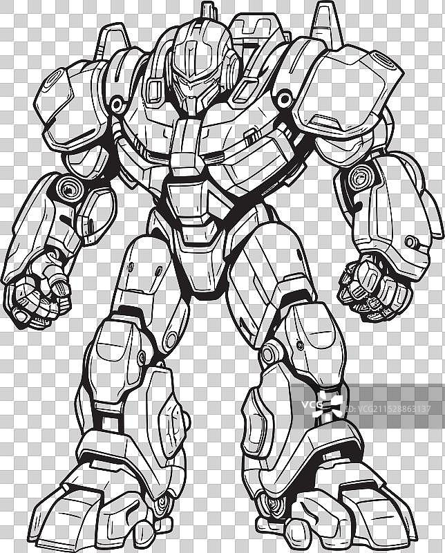 赛博格守护者勇气机甲战士图标图片素材