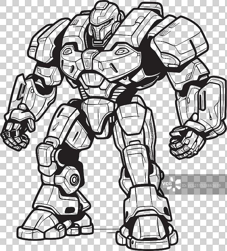 未来派机械巨人战士徽章科技图片素材