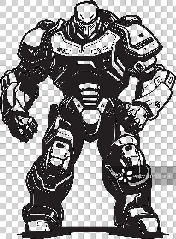 未来科技机械巨人战士徽章图片素材