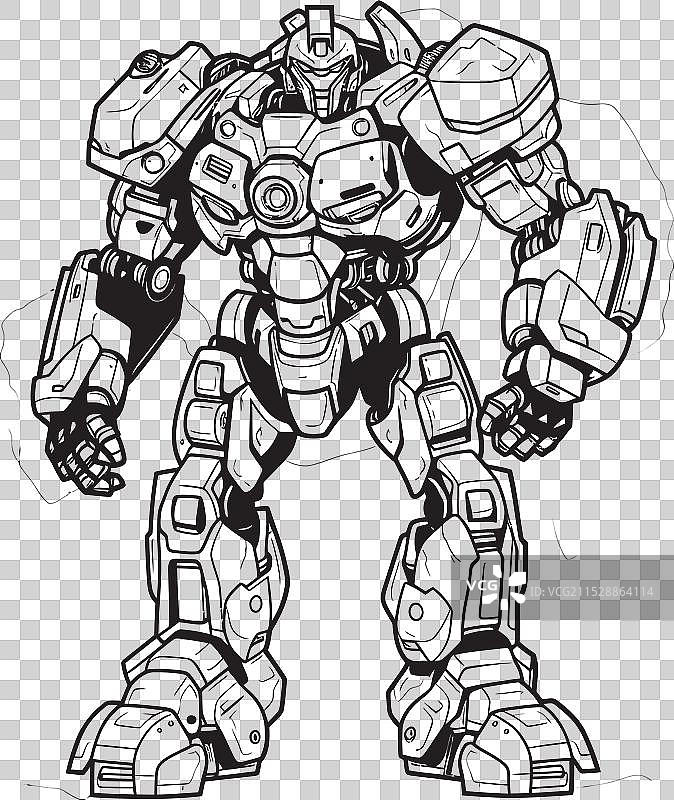 未来太空中的武士机甲奥德赛标志图片素材