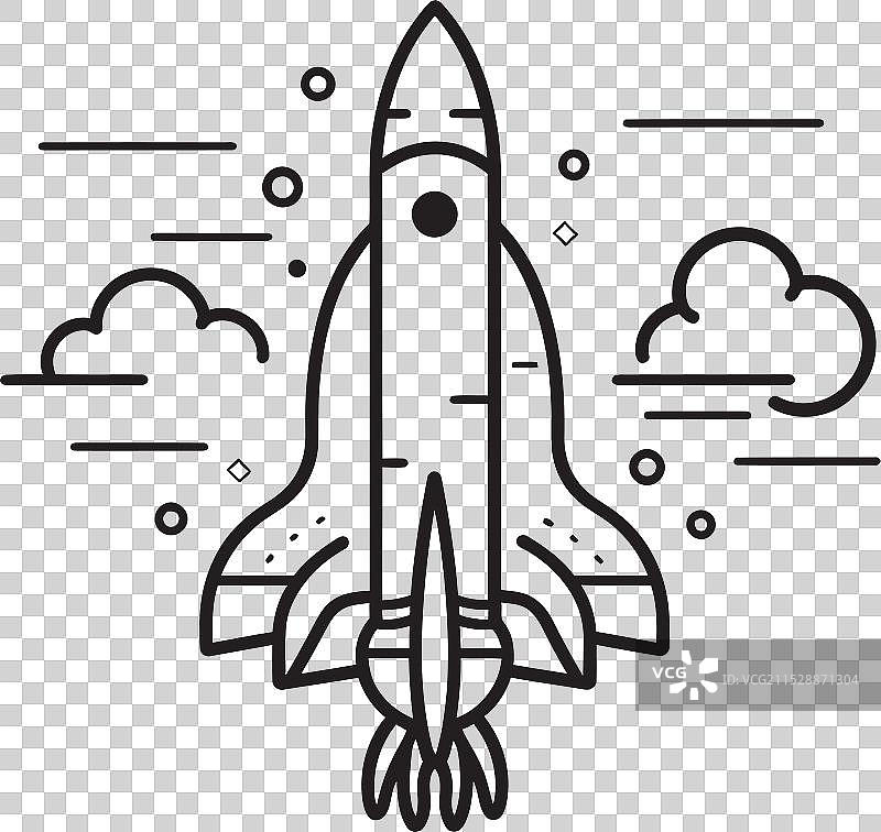 现代火箭徽章的月球奥德赛星际主题图片素材