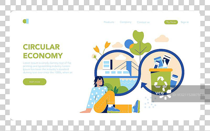 循环经济扁平图示图片素材