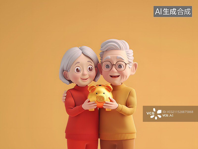 【AI数字艺术】银发经济，养老金，退休生活图片素材