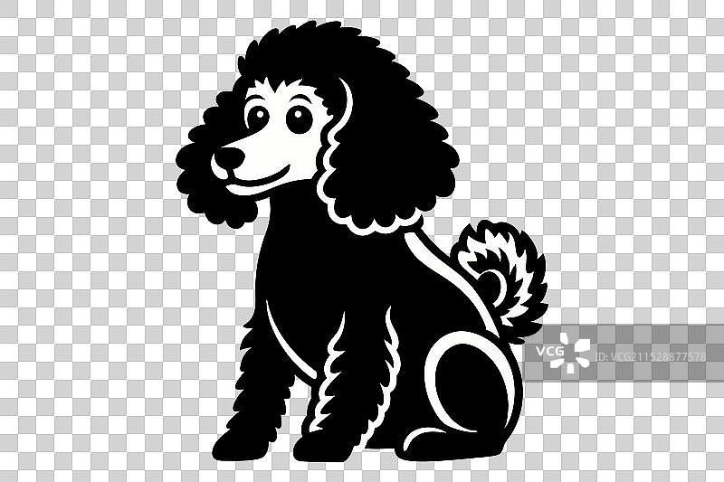 贵宾犬坐姿剪影图片素材