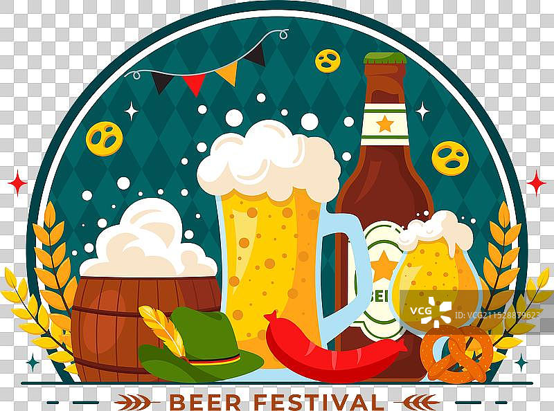 快乐的十月节派对，庆祝啤酒节图片素材