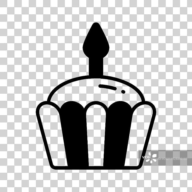 小心拿起这个精心制作的杯子蛋糕图标图片素材