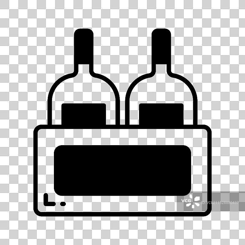 可编辑的酒瓶和啤酒瓶图标图片素材