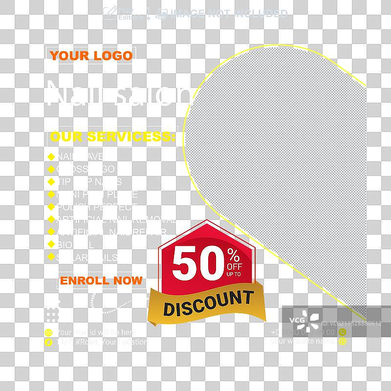 时尚的美甲护理沙龙特别艺术社交媒体图片素材