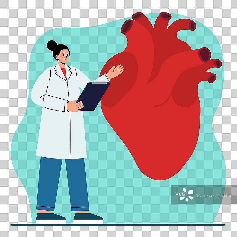 女心脏病医生进行医疗检查图片素材