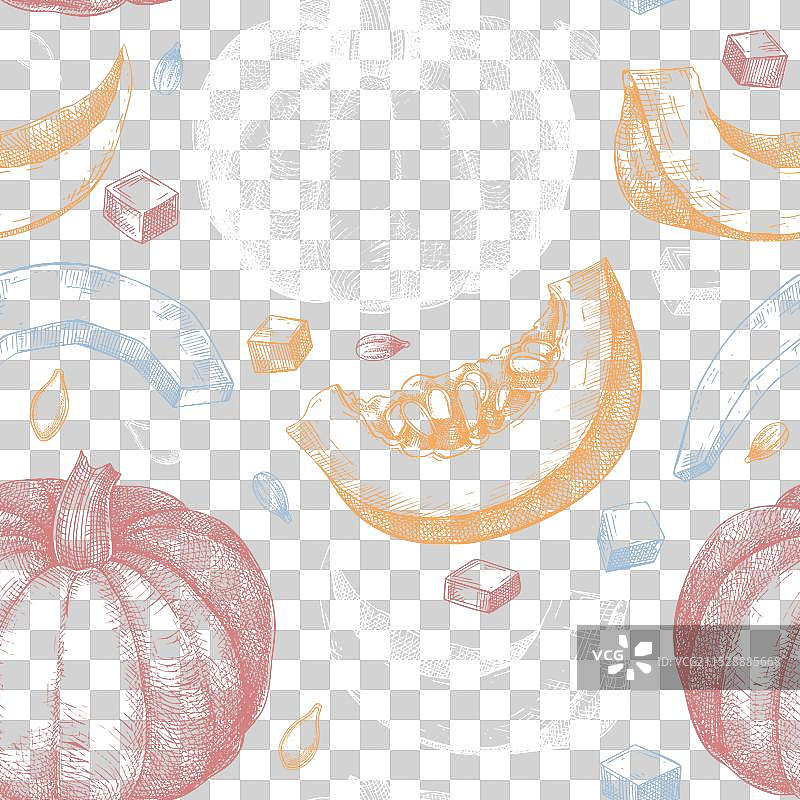 手绘南瓜背景秋季蔬菜图片素材