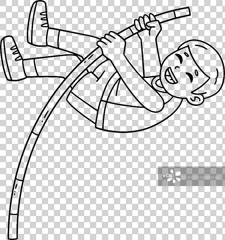 田径运动员在孤立背景下进行撑杆跳高图片素材