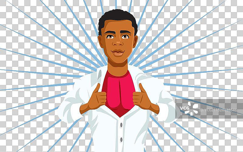 揭示非洲裔的帅气超级英雄图片素材