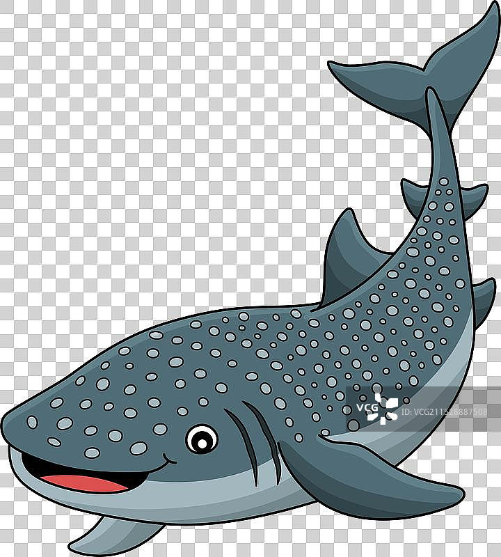 鲸鲨卡通彩色剪贴画图片素材