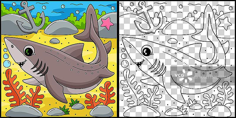 刺鳐鲨涂色页图片素材