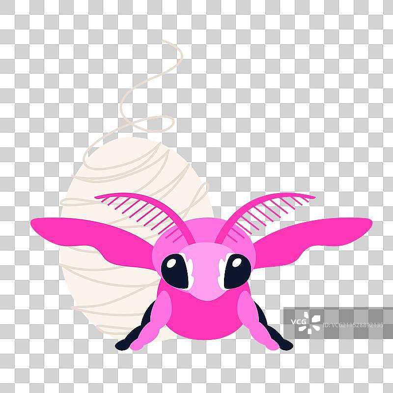 蚕 - 现代扁平设计风格单一图案图片素材