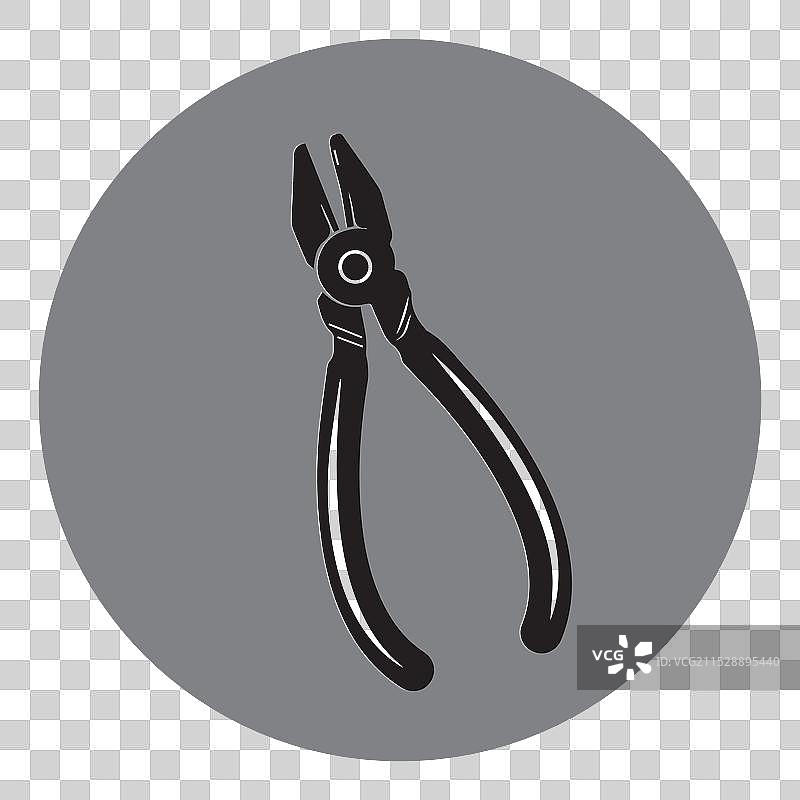 斜口钳图标扁平轮廓版本图片素材