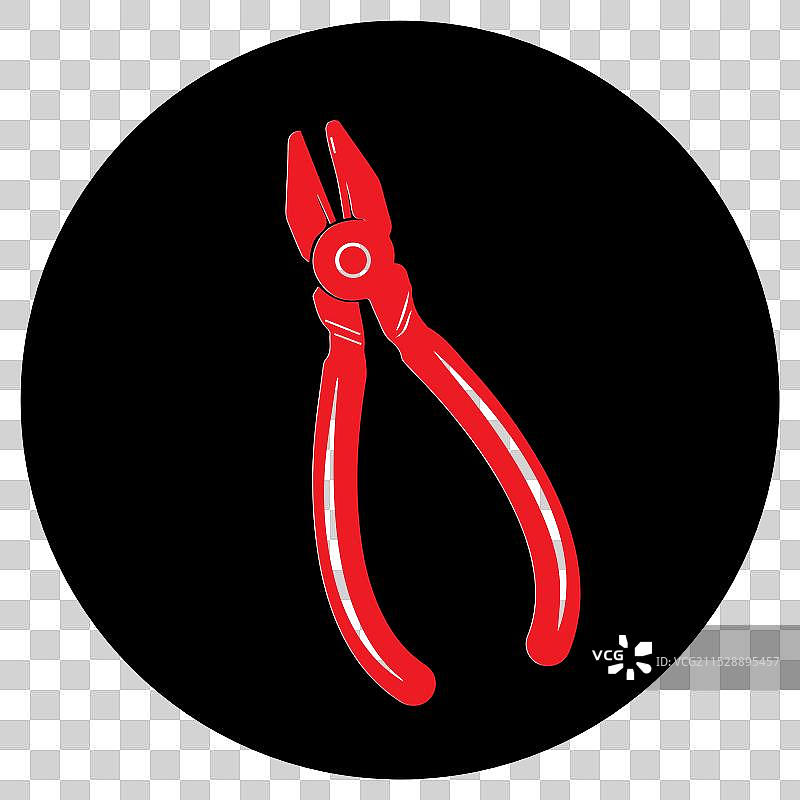 斜口钳图标扁平轮廓版本图片素材