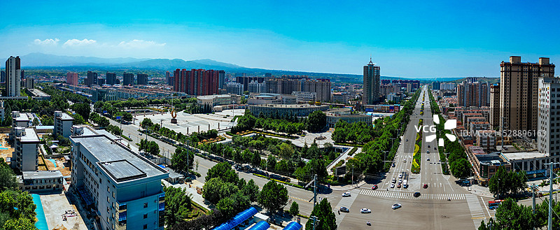 襄汾县 滨河公园 丁陶大道 锣鼓广场 丁陶文化公园 航拍图片素材