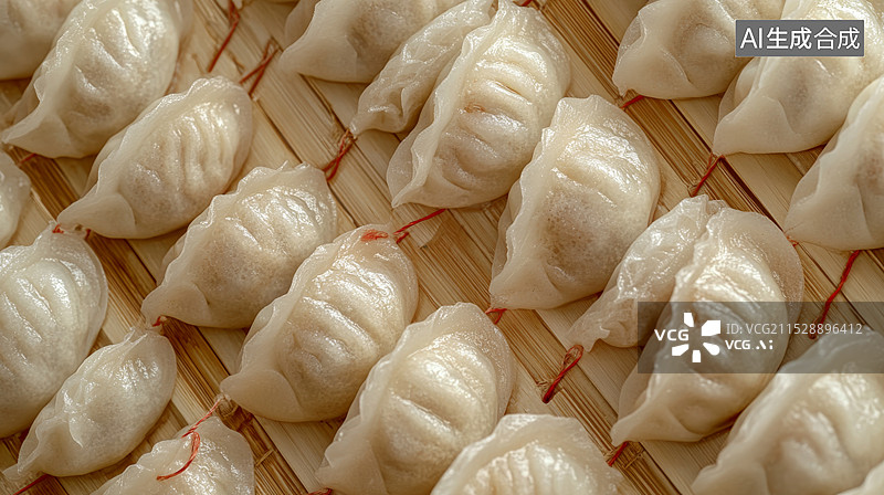 【AI数字艺术】冬至饺子，除夕饺子，春节饺子特写图片素材