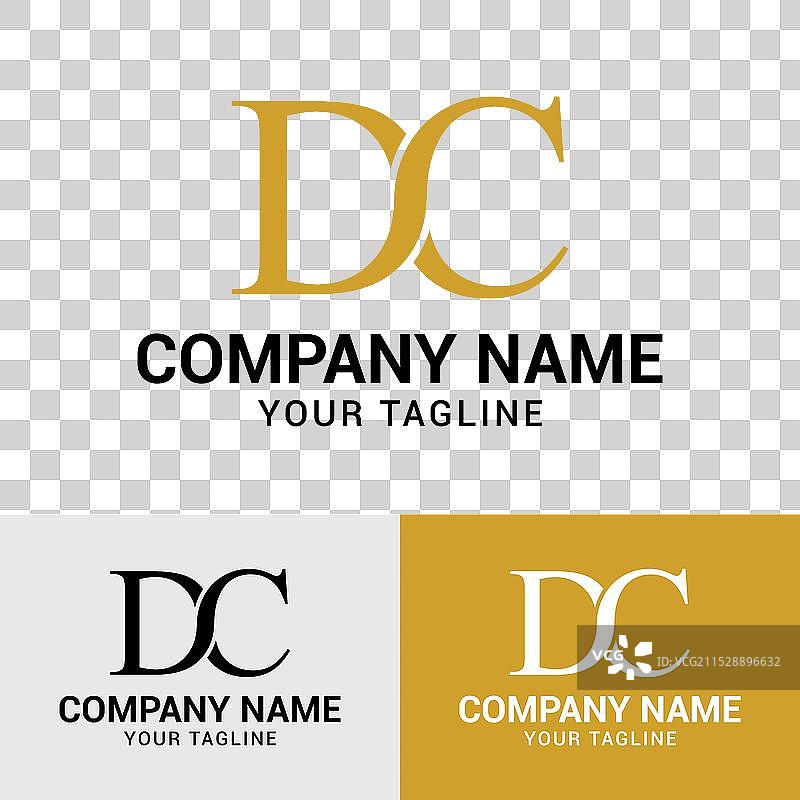 DC字母首字母品牌标志模板图片素材