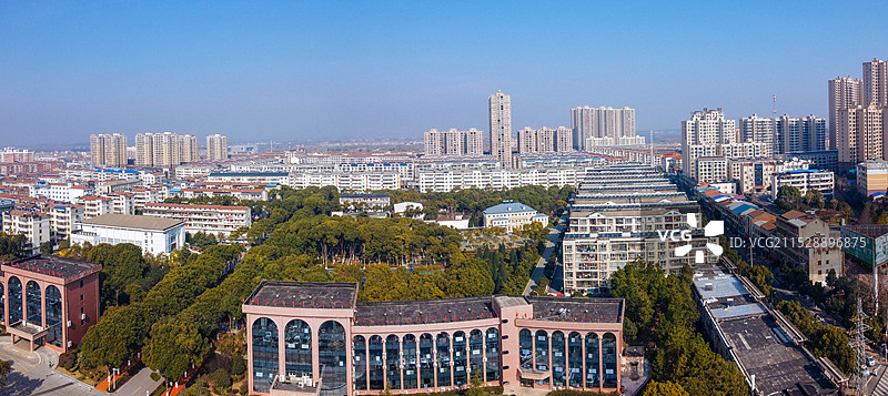 孝昌县 文慧路 花园广场 古城大道 航拍 孝武购物中心图片素材