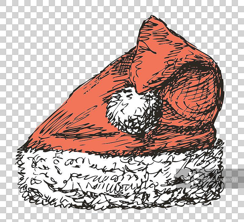 圣诞老人帽子 圣诞配饰 红色 白色 毛皮图片素材