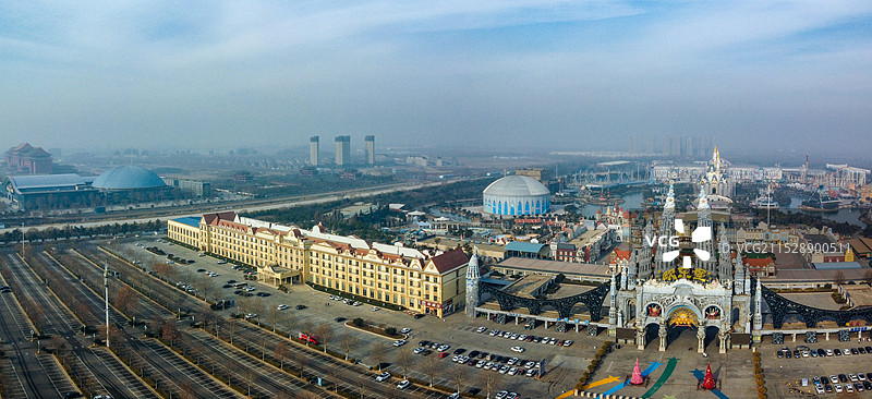 济南 泉城欧乐堡梦幻世界 黄河文化博物馆 坤河大道 旅游大道图片素材