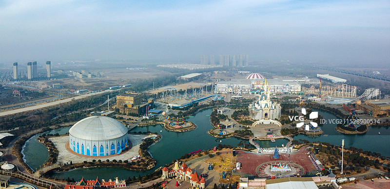 济南 泉城欧乐堡梦幻世界 黄河文化博物馆 坤河大道 旅游大道图片素材