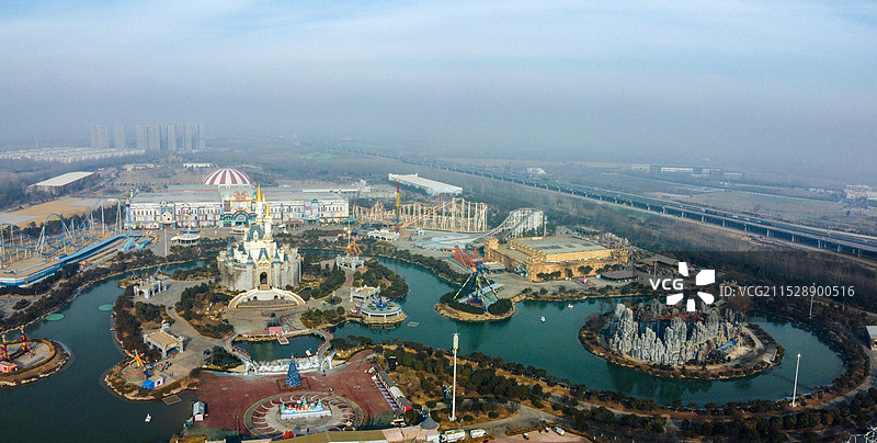 济南 泉城欧乐堡梦幻世界 黄河文化博物馆 坤河大道 旅游大道图片素材