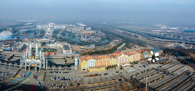 济南 泉城欧乐堡梦幻世界 黄河文化博物馆 坤河大道 旅游大道图片素材