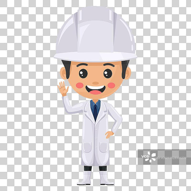 食品质量控制主管在招手问好图片素材