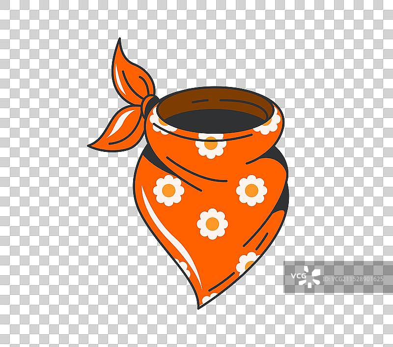 复古卡通风格的酷炫西部牛仔围巾图片素材