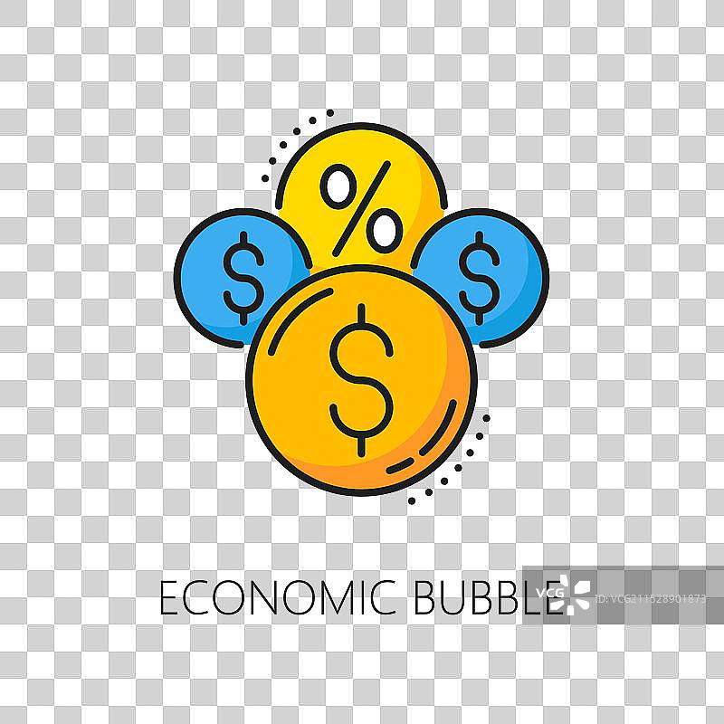 经济泡沫线条图标金融危机图片素材