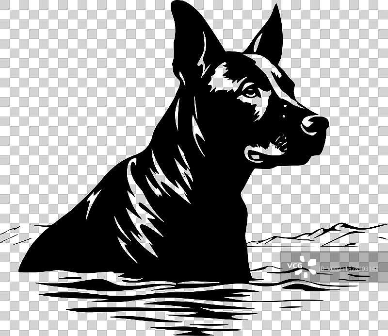 澳大利亚凯尔皮犬 - 极简风格的平面logo图片素材